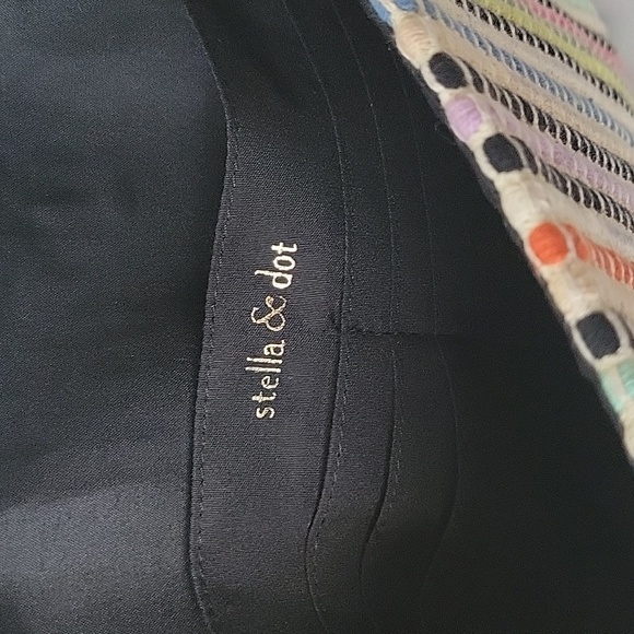 Stella & Dot Taj Bohemian Multicolored Striped Fringe Clutch - Picture 10 of 14